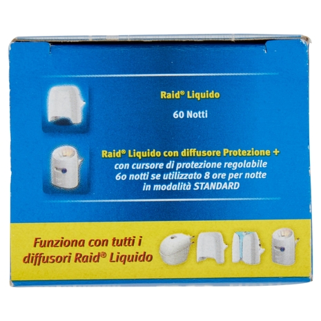 Raid Liquido Elettrico Antizanzare Comuni e Tigre, 60 notti, Ricarica 36 ml
